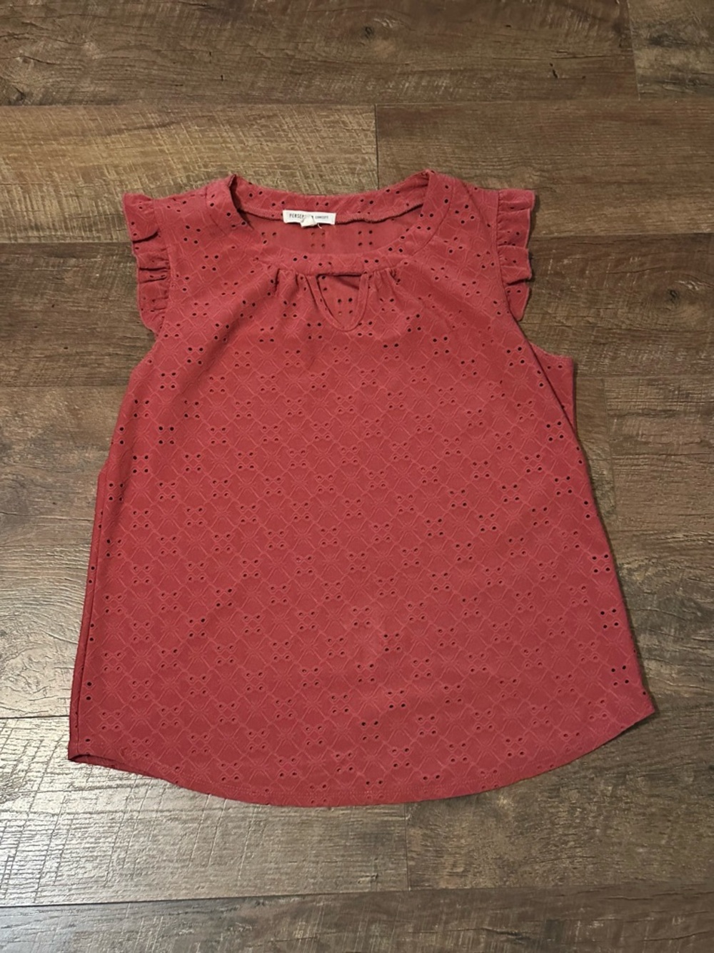 PerSeption Concept Rose Eyelet Sleeveless Blouse